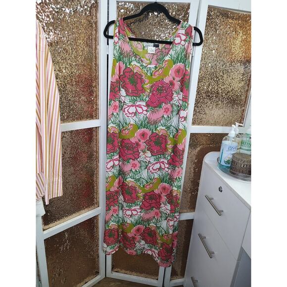 James S Dresses & Skirts - Vintage James.S Casuals Floral Dress Large Vacation and Tropical